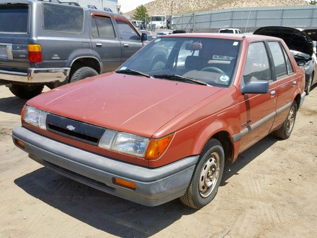 J81RG5172J7537310 - 1988 CHEVROLET GEO SPECTR MAROON photo 2