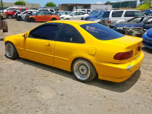 2HGEJ2126SH519665 - 1995 HONDA CIVIC DX YELLOW photo 3