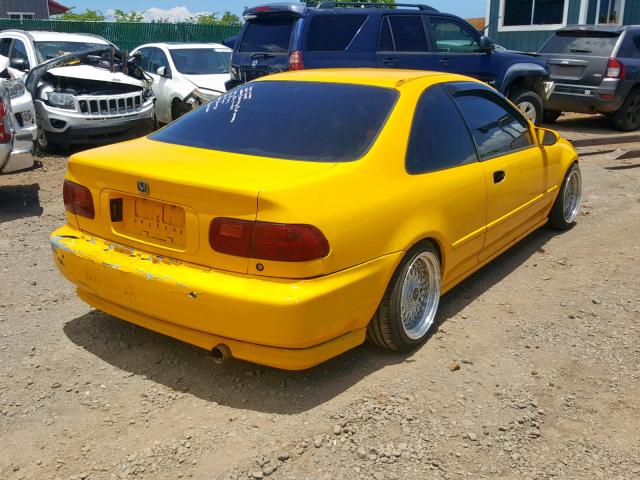 2HGEJ2126SH519665 - 1995 HONDA CIVIC DX YELLOW photo 4