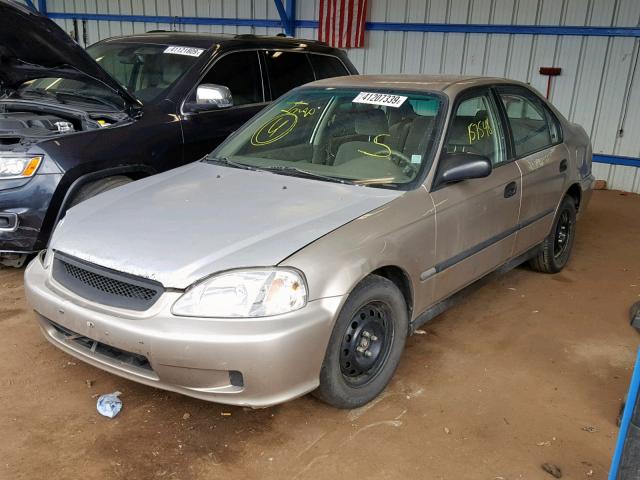 1HGEJ6521YL044651 - 2000 HONDA CIVIC DX GOLD photo 2