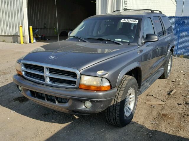 1B4HS48N32F184545 - 2002 DODGE DURANGO SL GRAY photo 2