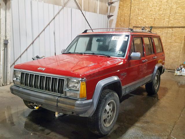 1J4FJ58S0NL178632 - 1992 JEEP CHEROKEE L RED photo 2