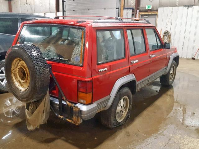 1J4FJ58S0NL178632 - 1992 JEEP CHEROKEE L RED photo 4