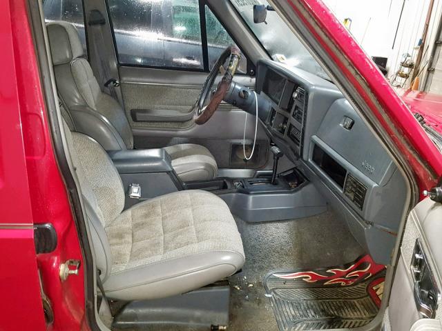 1J4FJ58S0NL178632 - 1992 JEEP CHEROKEE L RED photo 5