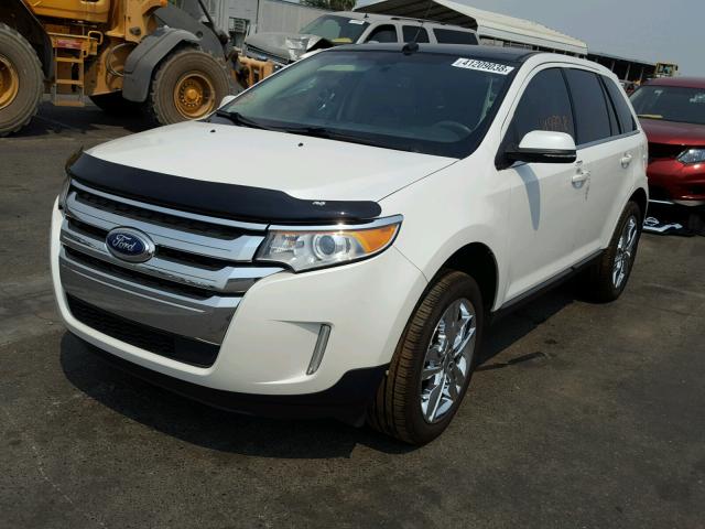 2FMDK3KC2EBA07134 - 2014 FORD EDGE LIMIT WHITE photo 2