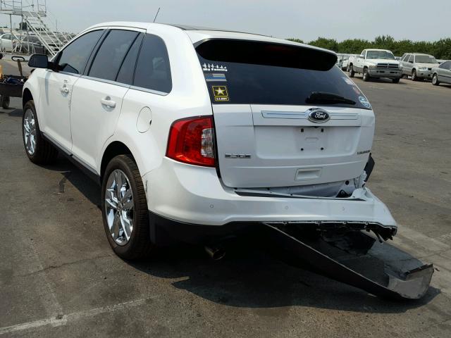 2FMDK3KC2EBA07134 - 2014 FORD EDGE LIMIT WHITE photo 3