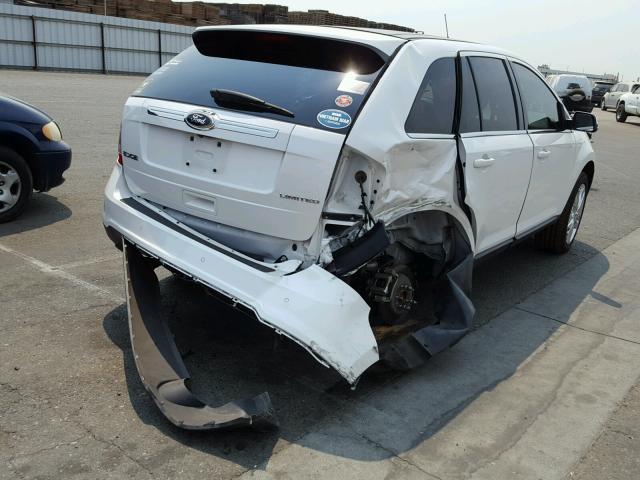 2FMDK3KC2EBA07134 - 2014 FORD EDGE LIMIT WHITE photo 4