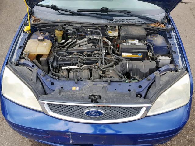 1FAFP34N35W205724 - 2005 FORD FOCUS ZX4 BLUE photo 7