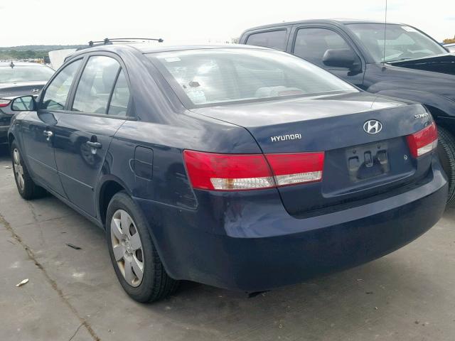 5NPET46C26H100876 - 2006 HYUNDAI SONATA GL BLUE photo 3