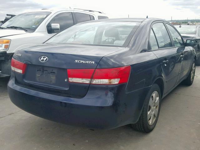 5NPET46C26H100876 - 2006 HYUNDAI SONATA GL BLUE photo 4