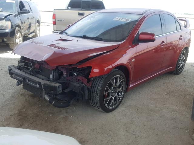 JA3AW56V18U051349 - 2008 MITSUBISHI LANCER EVO RED photo 2