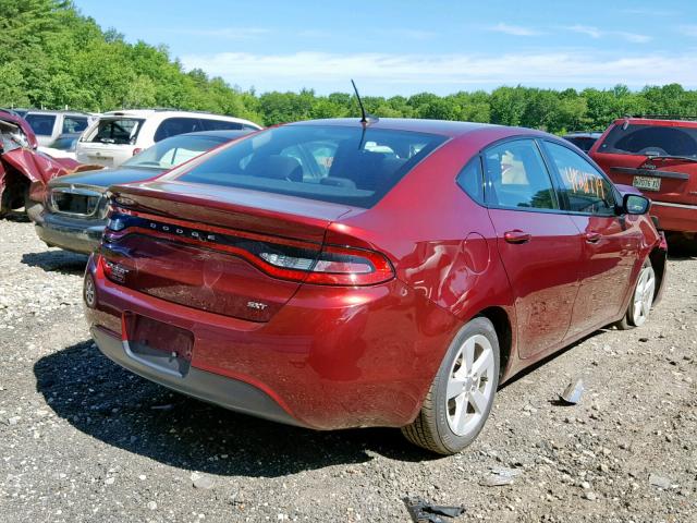 1C3CDFBB9FD299450 - 2015 DODGE DART SXT RED photo 4