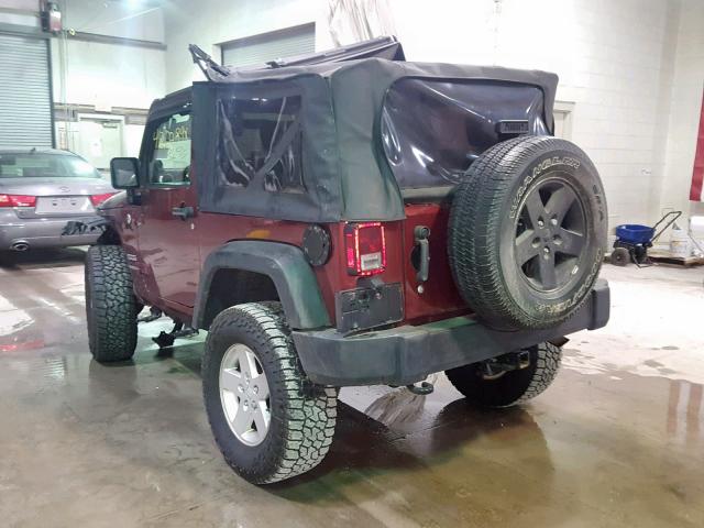 1J4GA2D14AL174707 - 2010 JEEP WRANGLER S BURGUNDY photo 3