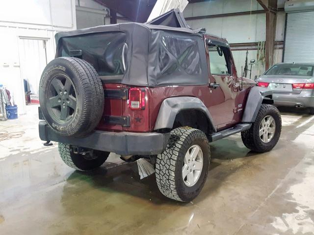 1J4GA2D14AL174707 - 2010 JEEP WRANGLER S BURGUNDY photo 4