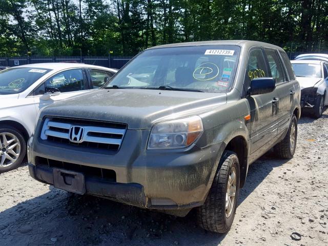 5FNYF18157B027968 - 2007 HONDA PILOT LX GREEN photo 2