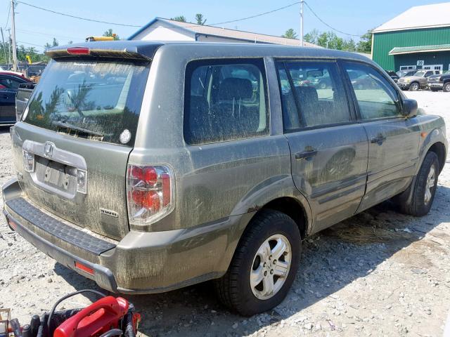 5FNYF18157B027968 - 2007 HONDA PILOT LX GREEN photo 4