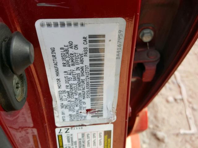 5Y2SL658X7Z415737 - 2007 PONTIAC VIBE RED photo 10