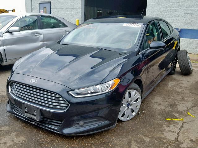 3FA6P0G72ER298783 - 2014 FORD FUSION S BLACK photo 2