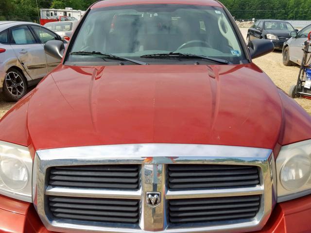 1D7HE42K37S210686 - 2007 DODGE DAKOTA SLT RED photo 7