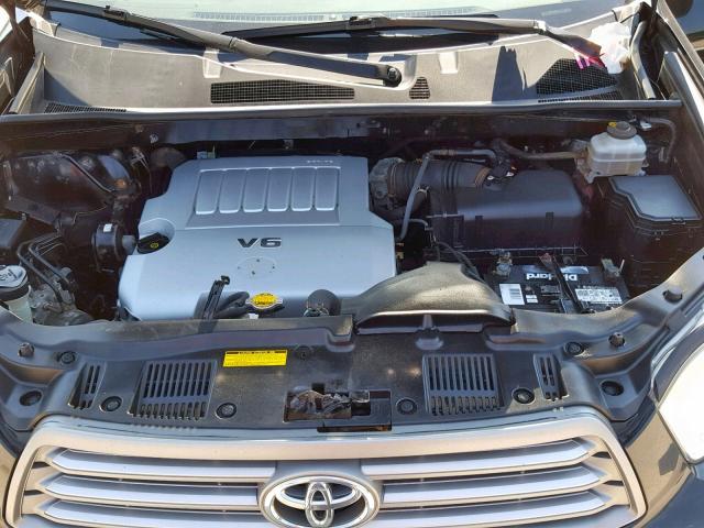 JTEES41A082103560 - 2008 TOYOTA HIGHLANDER BLACK photo 7