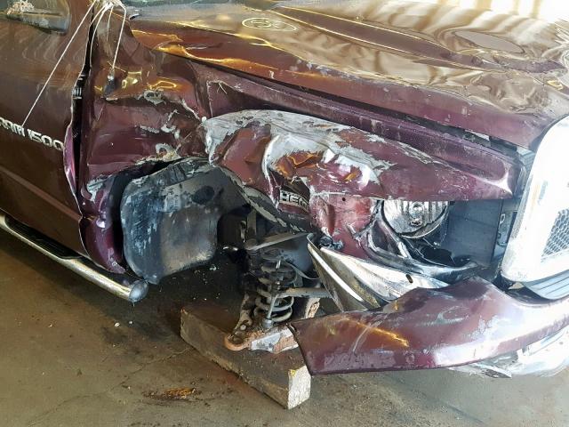 1D7HA18D85J598701 - 2005 DODGE RAM 1500 S MAROON photo 9