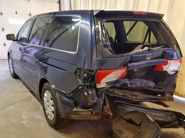 5FNRL38208B051100 - 2008 HONDA ODYSSEY LX BLUE photo 3