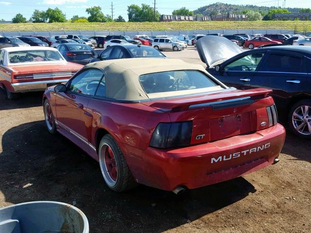 1FAFP45X43F382074 - 2003 FORD MUSTANG GT RED photo 3