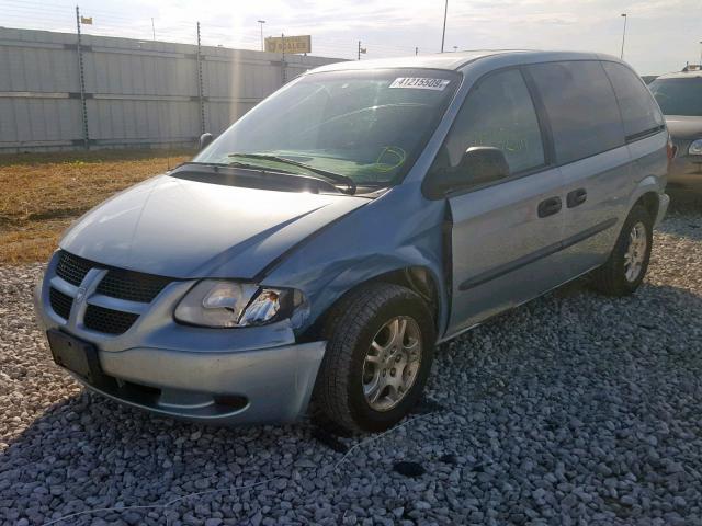 1D8GP25363B222450 - 2003 DODGE CARAVAN SE BLUE photo 2