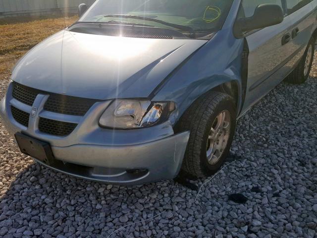 1D8GP25363B222450 - 2003 DODGE CARAVAN SE BLUE photo 9