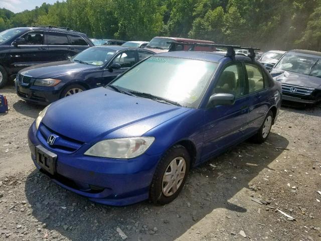 2HGES16354H606484 - 2004 HONDA CIVIC DX V BLUE photo 2