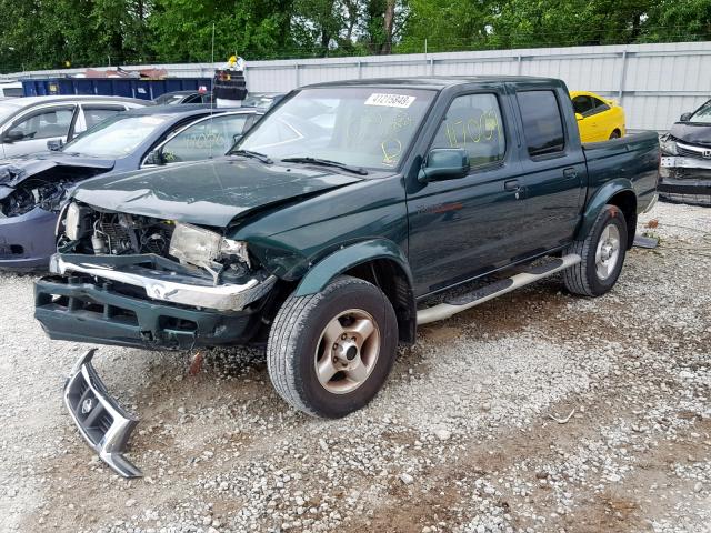 1N6ED27Y6YE372872 - 2000 NISSAN FRONTIER C GREEN photo 2