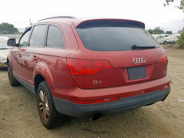 WA1AY74L67D060985 - 2007 AUDI Q7 3.6 QUA RED photo 3