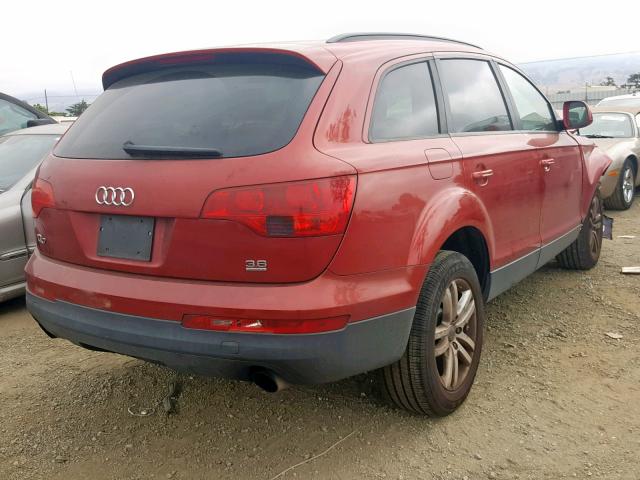 WA1AY74L67D060985 - 2007 AUDI Q7 3.6 QUA RED photo 4