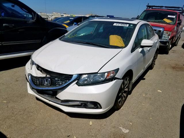 19XFB2F91EE206187 - 2014 HONDA CIVIC EXL WHITE photo 2