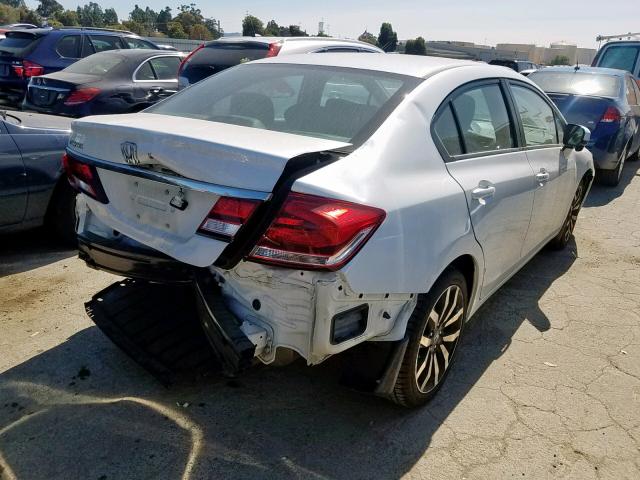 19XFB2F91EE206187 - 2014 HONDA CIVIC EXL WHITE photo 4