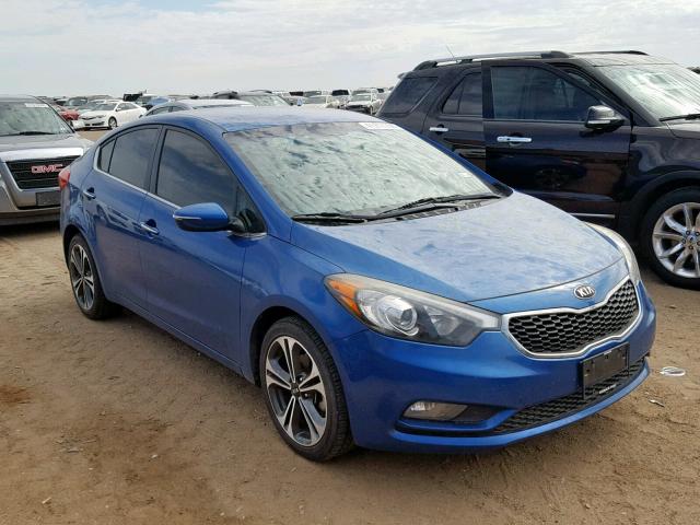 KNAFX4A88E5086182 - 2014 KIA FORTE EX BLUE photo 1