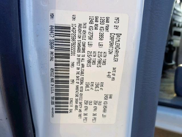 1D4GP25B07B222331 - 2007 DODGE CARAVAN SE WHITE photo 10