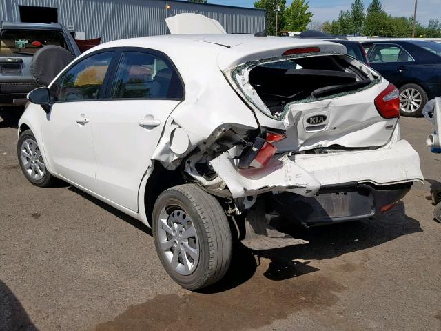 KNADM5A3XD6169437 - 2013 KIA RIO LX WHITE photo 3