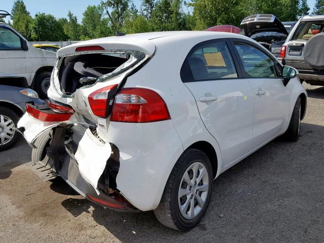 KNADM5A3XD6169437 - 2013 KIA RIO LX WHITE photo 4