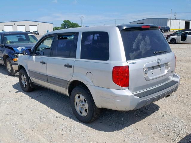 2HKYF181X4H535334 - 2004 HONDA PILOT LX GRAY photo 3