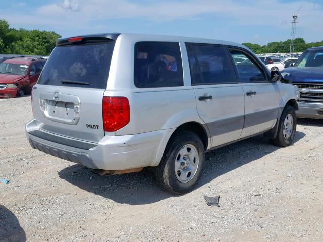 2HKYF181X4H535334 - 2004 HONDA PILOT LX GRAY photo 4