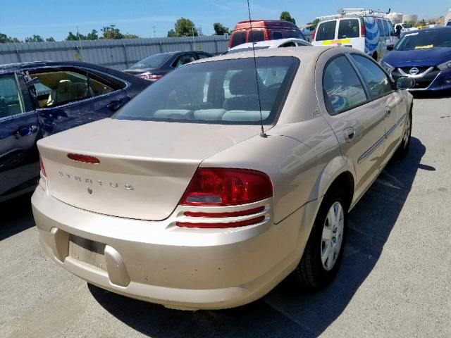 1B3EJ46X31N650106 - 2001 DODGE STRATUS SE GOLD photo 4