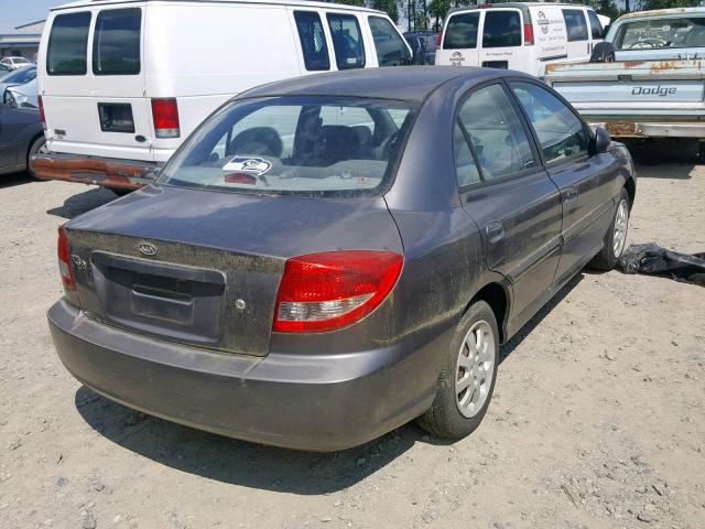 KNADC125X46315606 - 2004 KIA RIO GRAY photo 4