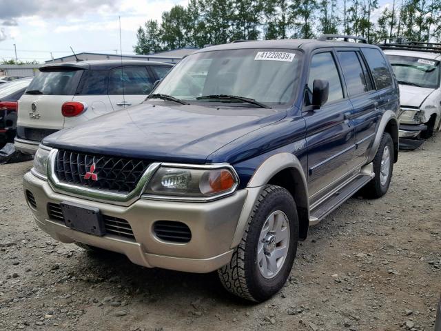 JA4MT31H21P044907 - 2001 MITSUBISHI MONTERO SP BLUE photo 2