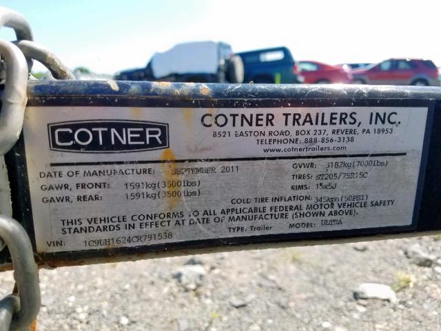 1C9UH1624CR791538 - 2012 COU TRAILER WHITE photo 10