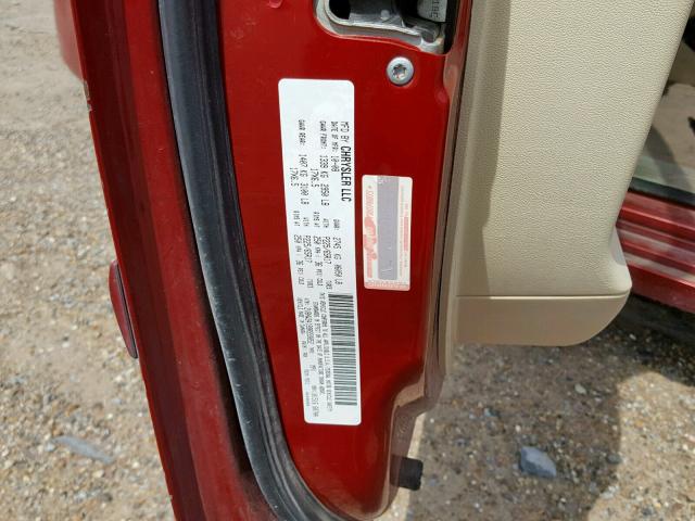 2V8HW34199R559852 - 2009 VOLKSWAGEN ROUTAN SE RED photo 10