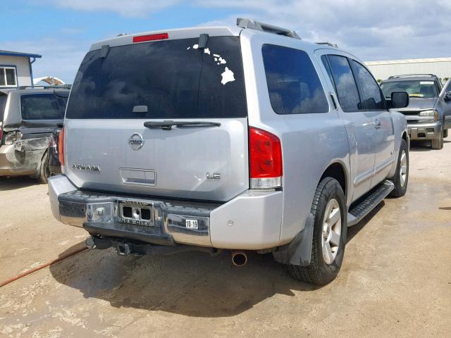 5N1AA08A15N701747 - 2005 NISSAN ARMADA SE SILVER photo 4