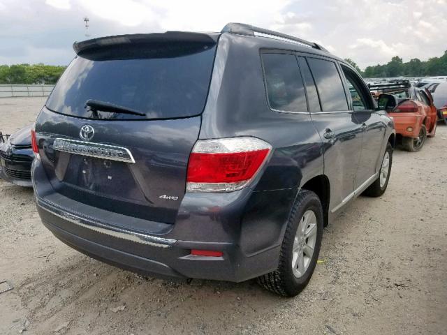 5TDBK3EH9DS273749 - 2013 TOYOTA HIGHLANDER GRAY photo 4