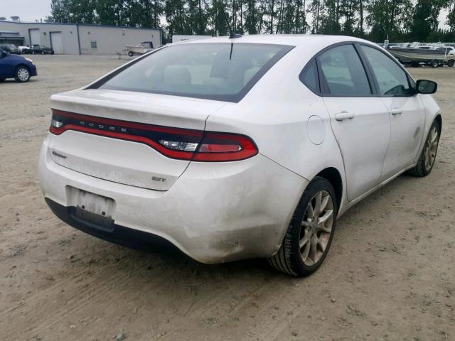 1C3CDFBA3DD104432 - 2013 DODGE DART SXT WHITE photo 4