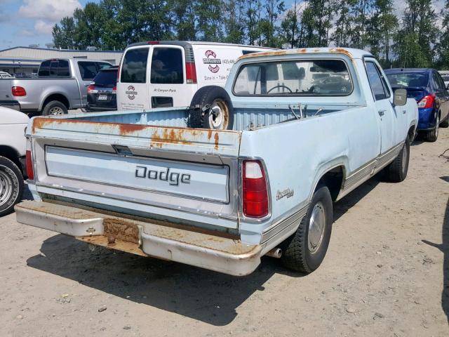 D14BE6S205906 - 1976 DODGE RAM 100 BLUE photo 4